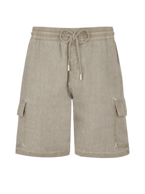 Men Linen Bermuda Shorts Mineral Dye