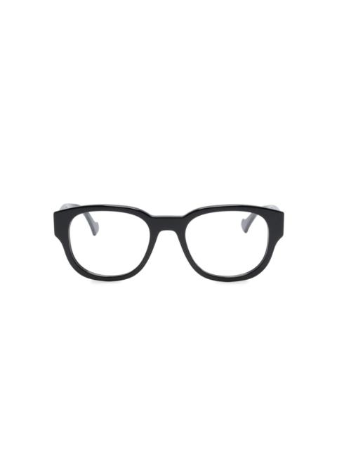 GUCCI logo engraved wayfarer-frame glasses