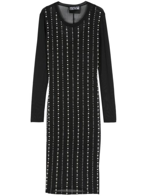 VERSACE JEANS COUTURE faux-pearl midi dress