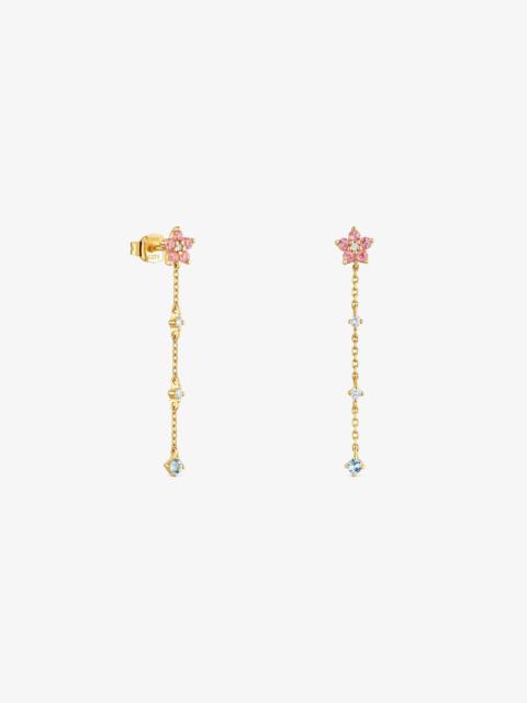 TOUS Long 9kt gold, gemstones and lab-grown diamond Earrings TOUS Irisé LGD