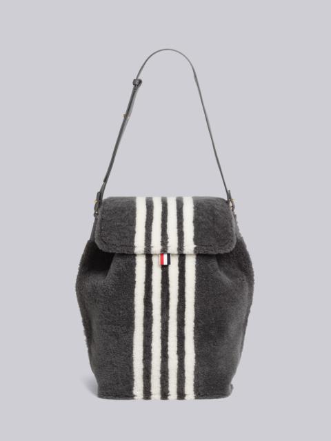 Thom Browne Curly Merino Shearling 4-Bar Flap Backpack