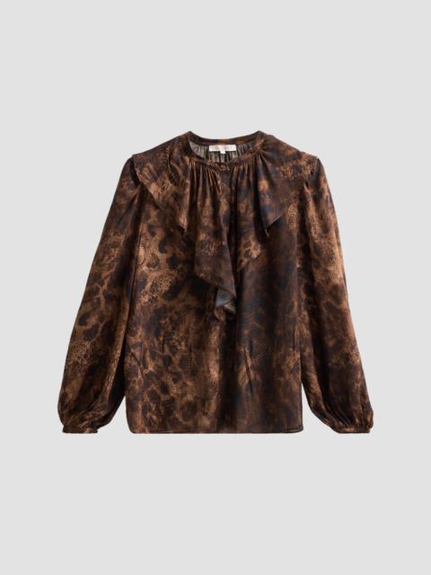 RAMY BROOK Women's Star Snakeskin-Print Satin Blouse - Heritage Brown Python