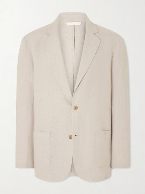 DE BONNE FACTURE Writer's Unstructured Linen Suit Jacket