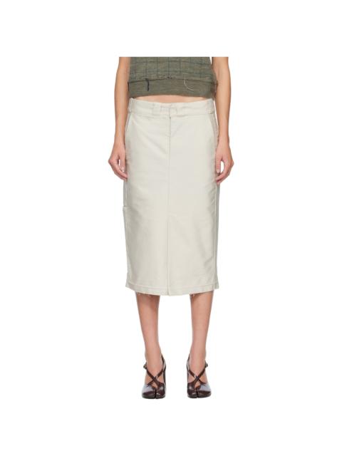 Maison Margiela Off-White Chino Midi Skirt