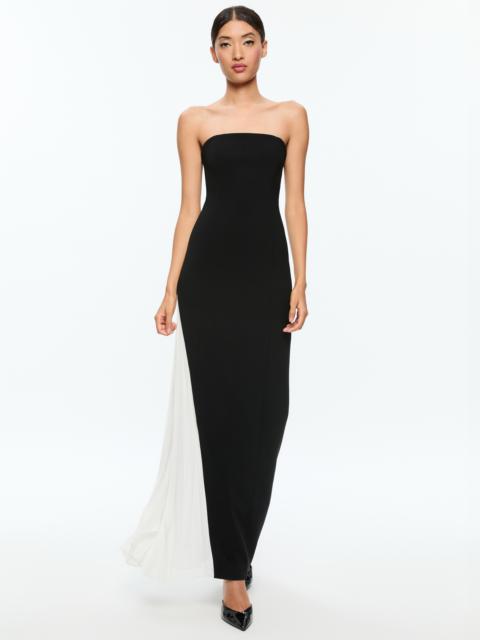 RETHA STRAPLESS MAXI DRESS WITH PLEATED GODET