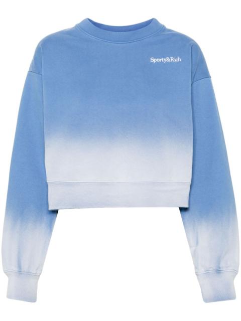 Sporty & Rich logo-embroidered cropped sweatshirt