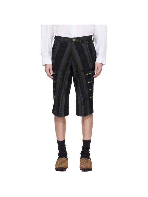 Kiko Kostadinov Black & Green Inex Snap Shorts