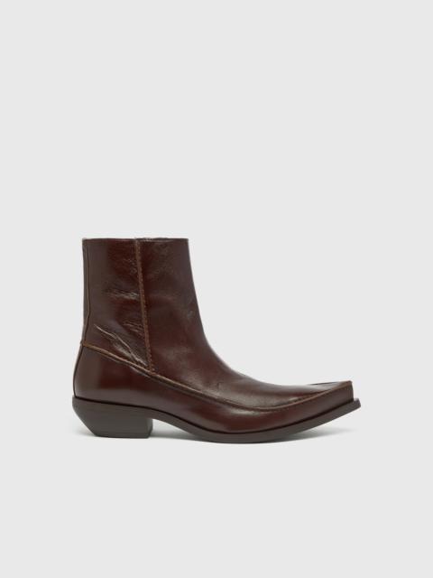 Diesel D-FRIDO-WESTERN ANKLE BOOTS IN LEATHER