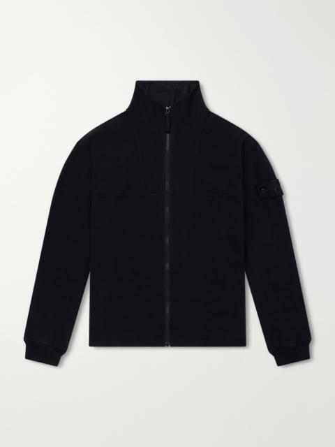 Stone Island STONE ISLAND GHOST Cotton-Blend Fleece Zip-Up Sweater