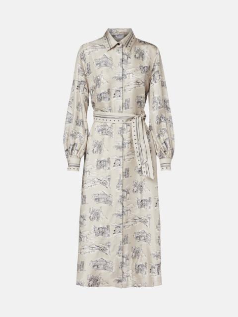 Max Mara Carbone printed silk midi dress