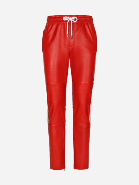 Dolce & Gabbana Coated faux leather jogging pants