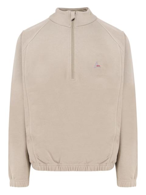 ROA half-zip logo-embroidery sweatshirt