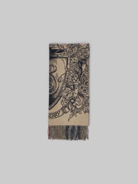Burberry Reversible Etched Knight Cashmere Scarf,