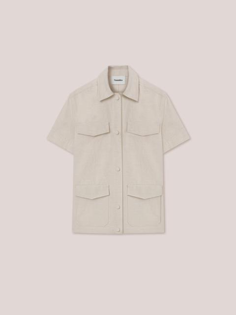 Nanushka ZOLA - Cotton linen twill short-sleeve shirt - Natural
