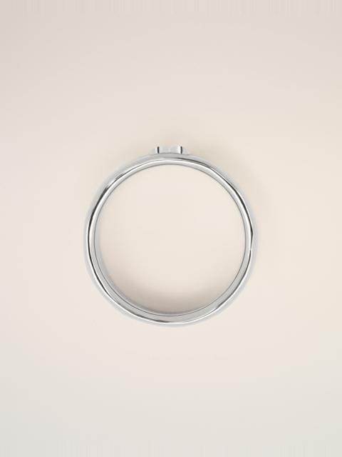 AMI Paris SILVER BRASS RING WITH HAMMERED AMI DE COEUR