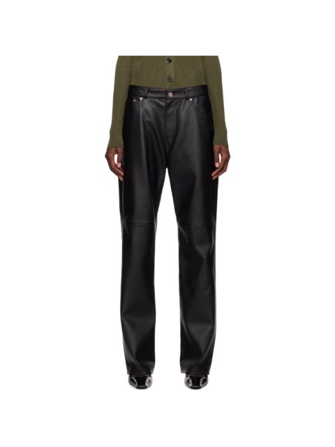 RECTO Black Greta Faux-Leather Pants