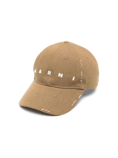 Marni logo-embroidered cotton hat
