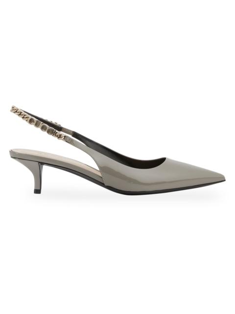 GUCCI Women's Signoria 45MM Chain-Embellished Slingback Pumps - New Fango