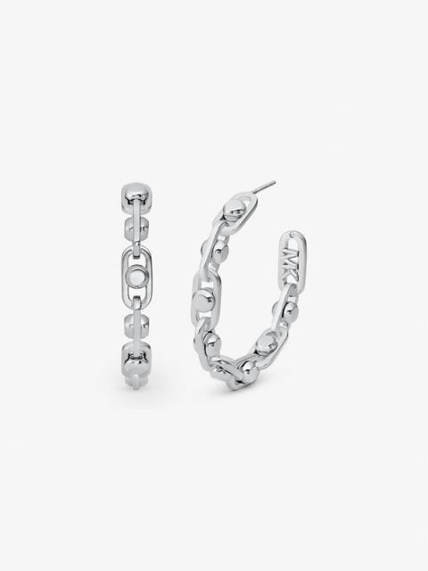 MICHAEL KORS Astor Link Medium Precious Metal-Plated Brass Hoop Earrings