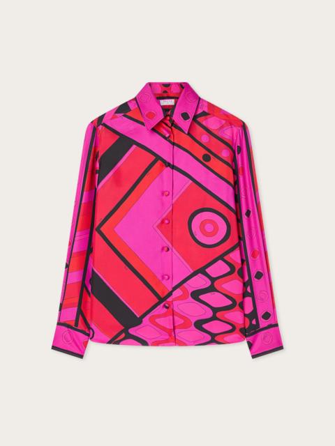 PUCCI VIVARA PRINT SILK SHIRT