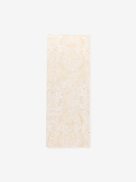 Roberto Cavalli Ornamental White Print Stole