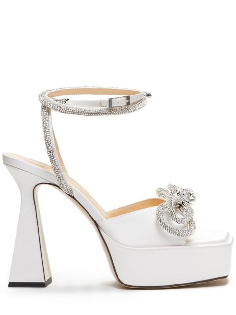 140mm Double bow satin sandals