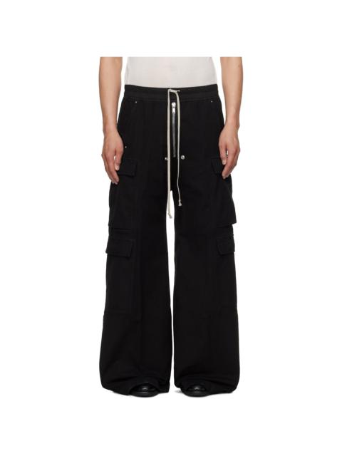 Rick Owens DRKSHDW Black Hollywood Double Cargo Jumbo Belas Pants