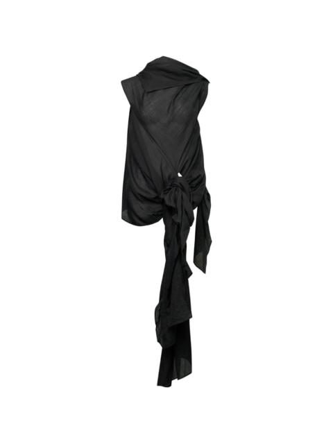 Yohji Yamamoto twisted-detail sleeveless blouse