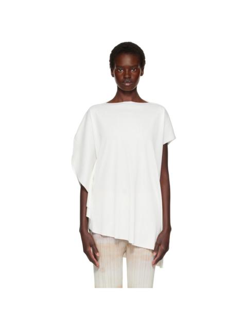 Pleats Please Issey Miyake White A-POC Slice Blouse