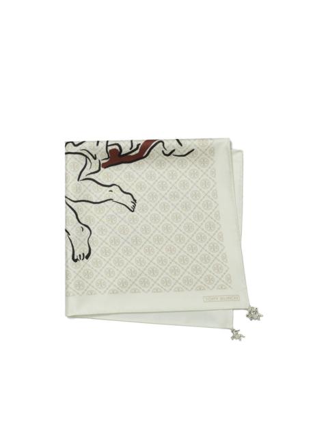 TORY BURCH T-Monogram Cherub silk neckerchief