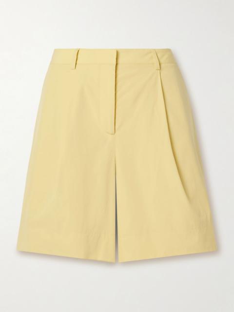 TWP Cisco pleated cotton-poplin shorts Yellow