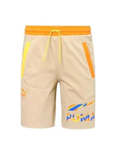 PUMA PUMA Logo Sporty Shorts 'Tan' 535013-12