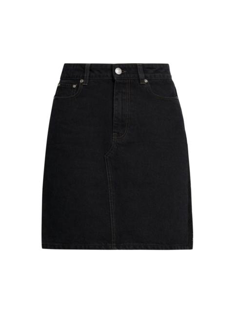 Stella McCartney Women's Denim-Lace A-Line Miniskirt - Black