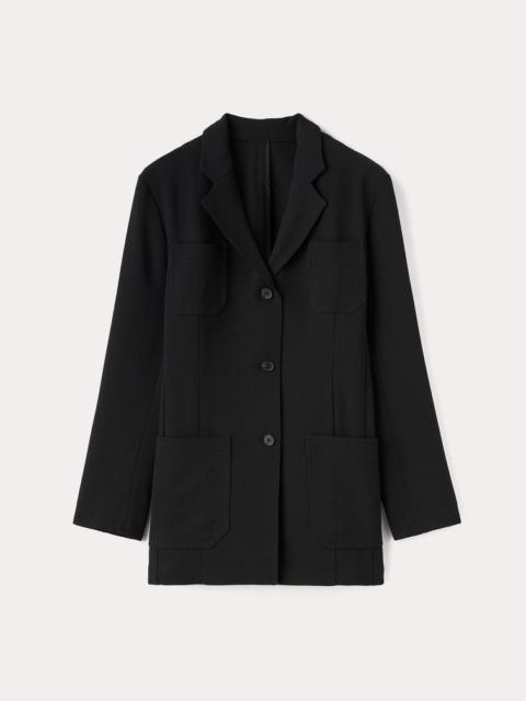 Slim viscose-blend blazer black