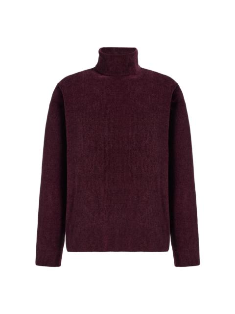 GABRIELA HEARST Almoner Knit Turtleneck Sweater in Plum Silk