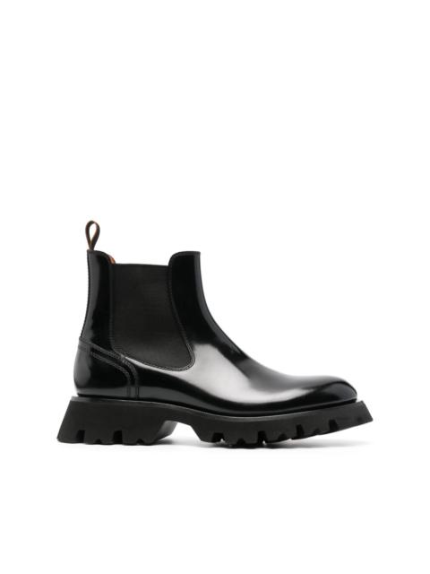 patent-finish leather ankle boots