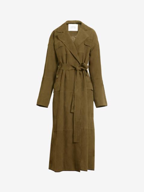 TANYA TAYLOR SUEDE CLAYTON COAT