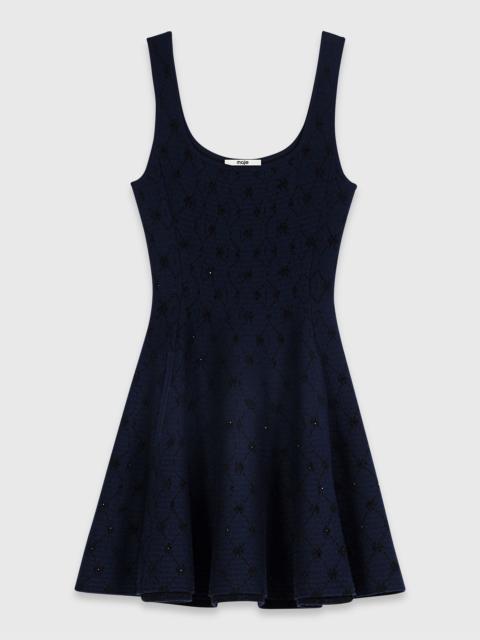maje Short jacquard skater dress