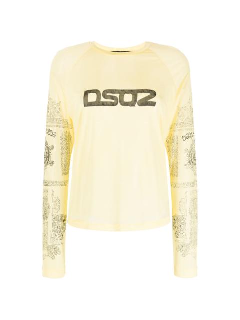 logo-print long-sleeve top