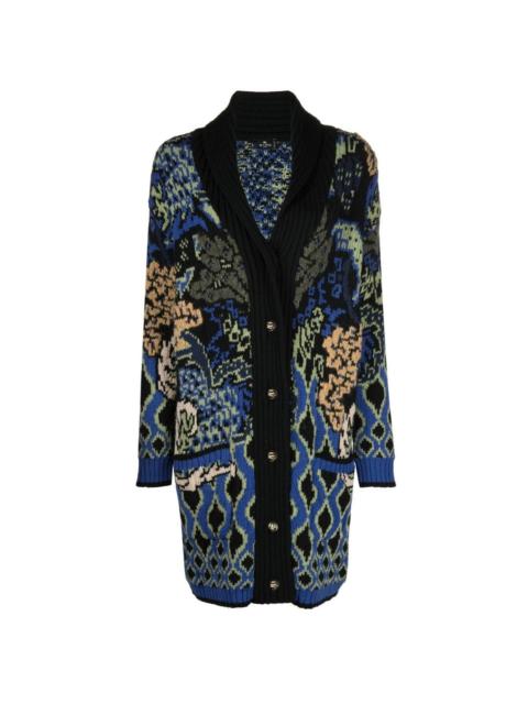 pattern-embroidered cardigan