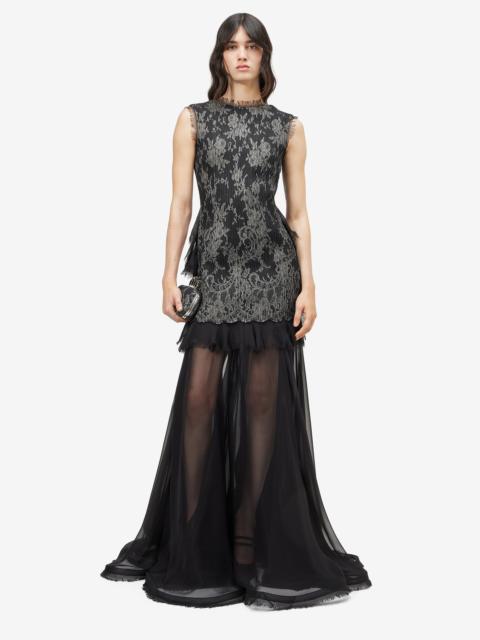 Alexander McQueen Women's Sarabande Lace Evening Dress in Black