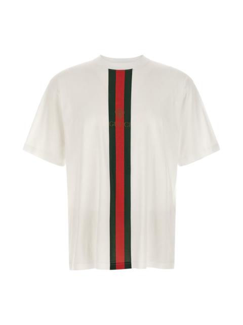 GUCCI Gucci 'Nastro Web' T-Shirt And Emblem