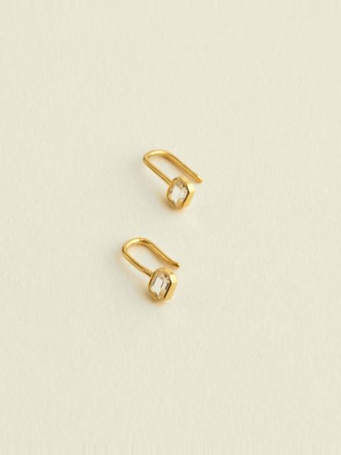 Madewell Demi-Fine Emerald-Cut Bezel Small Drop Earrings