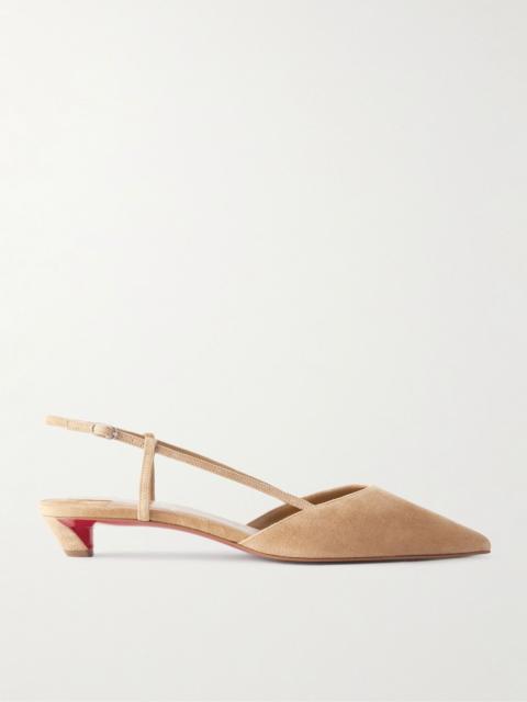 Christian Louboutin Miss Z Slingina 25 suede slingback pumps Beige