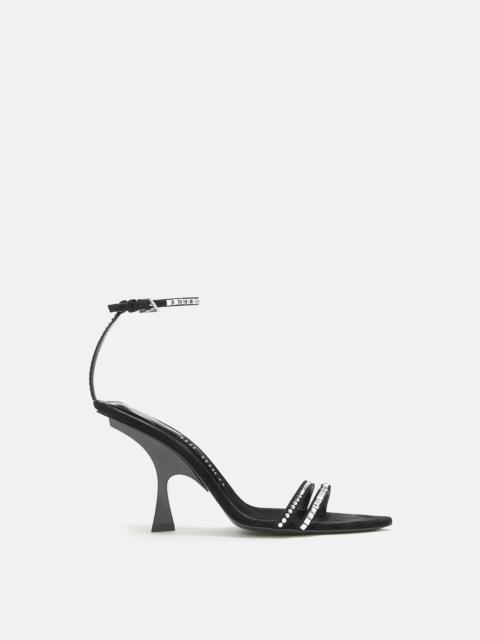 ''ESTER'' BLACK AND CRYSTAL SANDAL