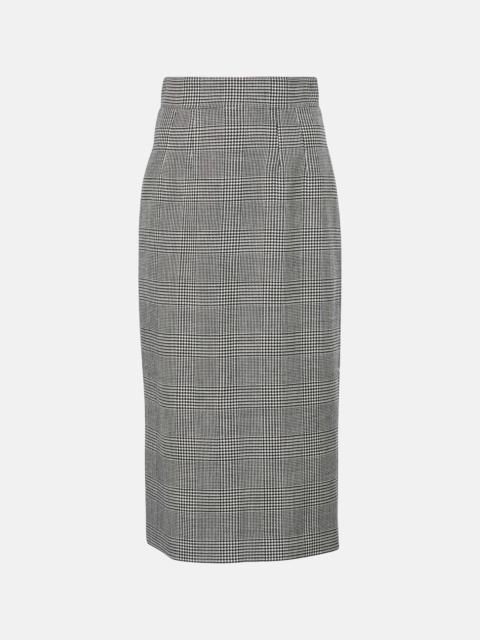 Dolce & Gabbana Prince of Wales check virgin wool midi skirt