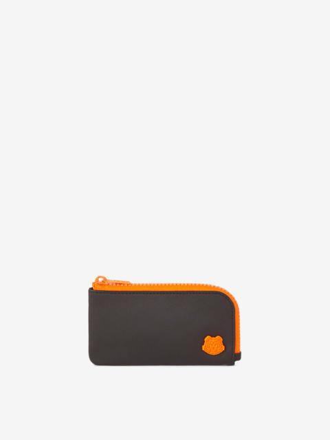KENZO K-Tiger zipped leather card holder