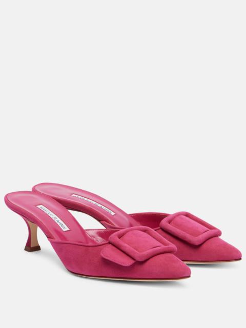 Manolo Blahnik Maysale suede mules