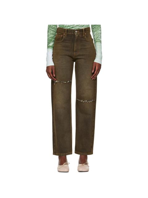 MM6 Maison Margiela Brown 5-Pocket Jeans
