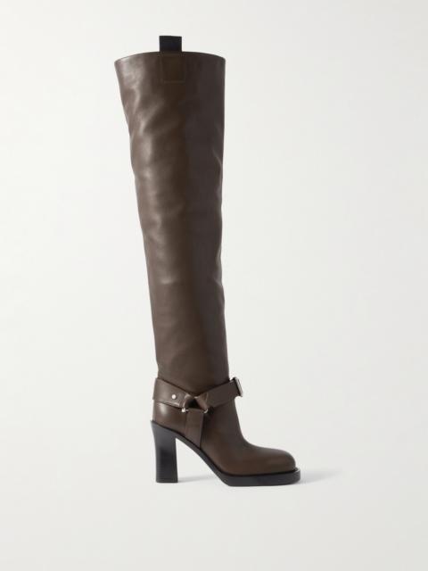 Burberry Embellished Leather Over-the-knee Boots